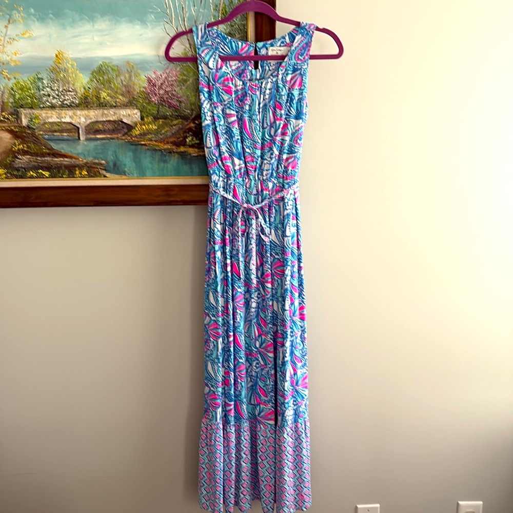 Lilly Pulitzer x Target 20th Anniversary Collection Maxi Dress Pink Blue White S